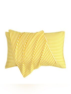 Striped Pillowcases 100% Natural Cotton (2-Pack) YELLOW & WHITE
